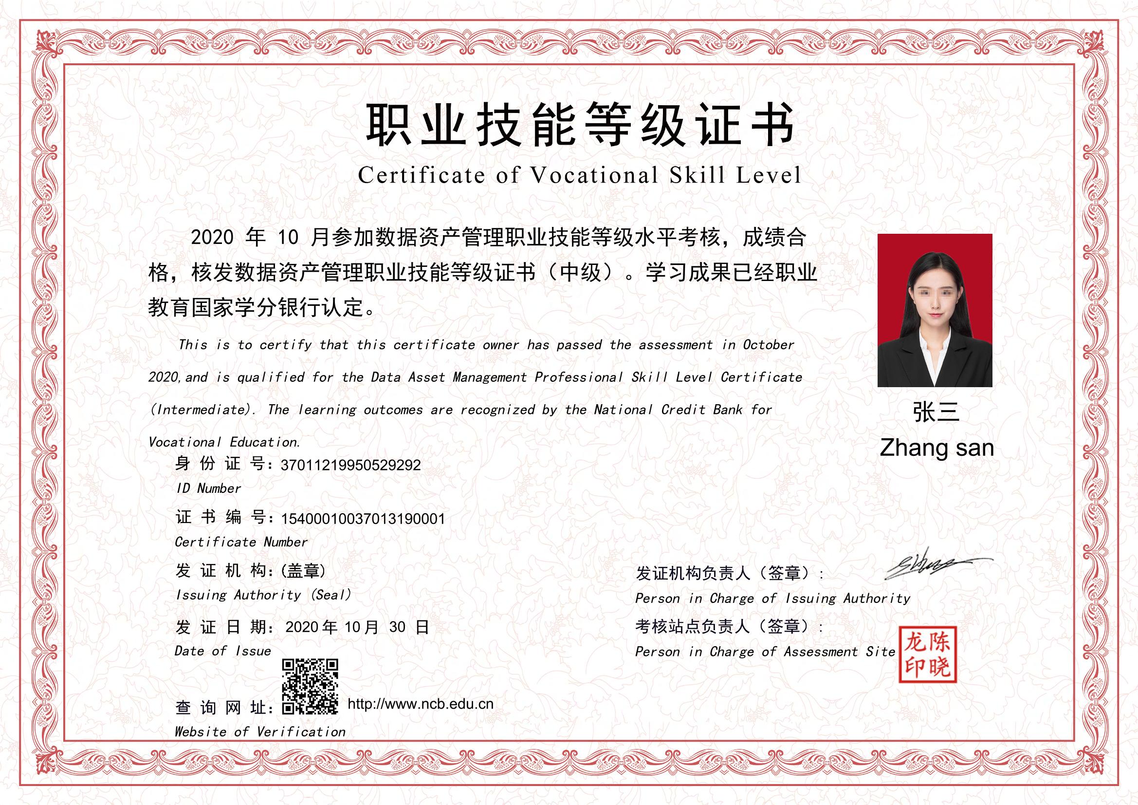 数据资产管理职业技能等级证书